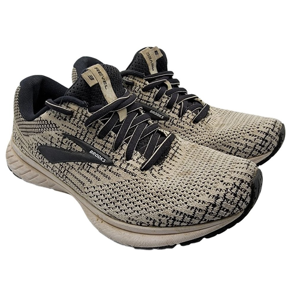 Brooks Revel 3 White Black Running Shoes Sneakers Womens 6.5B - 1203021B121